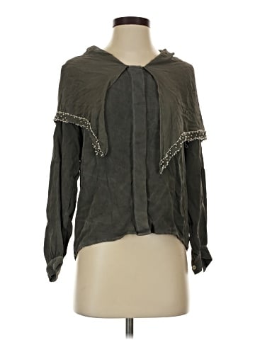 Bergdorf Goodman Long Sleeve Silk Top (view 1)
