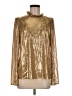 Worth New York Metallic Gold Long Sleeve Blouse Size 6 - photo 1