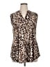 Cocomo Animal Print Brown Sleeveless Blouse Size 1X - photo 1