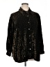 Coldwater Creek Animal Print Black Long Sleeve Button-Down Shirt Size XL - photo 1