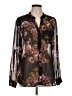 Kut from the Kloth 100% Polyester Floral Black Long Sleeve Blouse Size L - photo 1