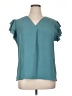 Blooming Jelly Teal Short Sleeve Blouse Size XL - photo 1