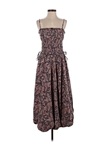 Madewell Smocked Bubble-Hem Midi Dress in Paisley (view 1)