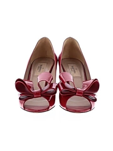 Valentino Garavani Patent Leather Couture Bow Peep Toe Pumps (view 2)