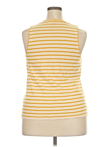 Madewell Whisper Cotton V-Neck Pocket Tank in Baker Stripe (view 2)