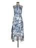 Theia 100% Polyester Paisley Blue Cocktail Dress Size 8 - photo 1