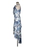 Theia 100% Polyester Paisley Blue Cocktail Dress Size 8 - photo 5