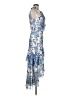 Theia 100% Polyester Paisley Blue Cocktail Dress Size 8 - photo 4