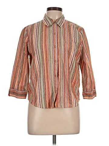 Alfred Dunner 3/4 Sleeve Button-Down Shirt (view 1)
