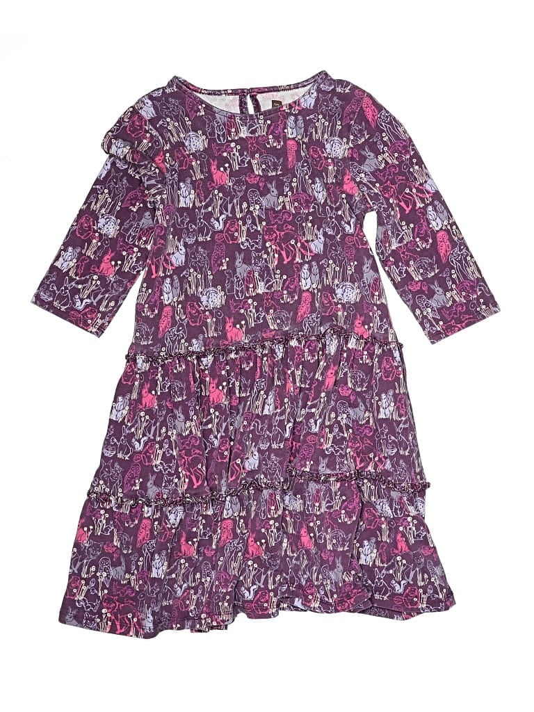 Pre-owned Tea Kids' Dress In Purple