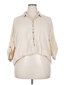 Unbranded 3/4 Sleeve Button-Down Shirt (view 1)