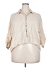 Unbranded Ivory 3/4 Sleeve Button-Down Shirt Size 5X (estimated) - photo 1