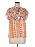Cato 100% Rayon Orange Short Sleeve Blouse Size M - photo 1
