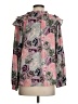 Fever 100% Polyester Paisley Gray Long Sleeve Blouse Size S - photo 2
