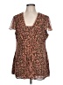 Nine West 100% Silk Brown Short Sleeve Silk Top Size L (estimated) - photo 1