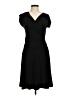 Petite Sophisticate Solid Black Casual Dress Size Med Petite - photo 1