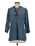 Ruff Hewn Blue 3/4 Sleeve Button-Down Shirt Size S - photo 1