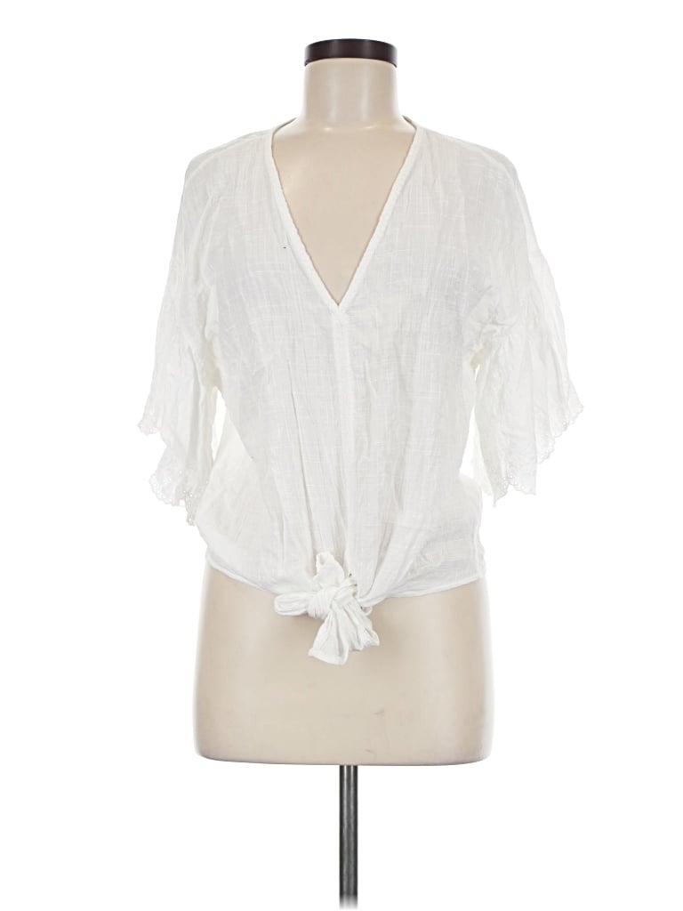 Pre-owned Max Studio Short Sleeve T-shirt In Ivory