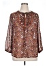Gibson Latimer 100% Polyester Paisley Brown 3/4 Sleeve Blouse Size XL - photo 1