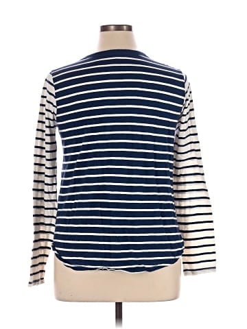 Madewell Whisper Cotton  Crewneck Long-Sleeve in Caddie Stripe (view 2)