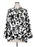 Fred David 100% Polyester Print Black 3/4 Sleeve Blouse Size 2X - photo 1