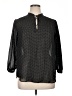 Chaps 100% Polyester Polka Dots Black 3/4 Sleeve Blouse Size XL - photo 1
