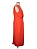 Ann Taylor 100% Polyester Solid Orange Casual Dress Size 10 Petite - photo 4