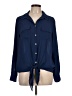 Investments 100% Polyester Blue Long Sleeve Blouse Size L - photo 1