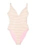 Topshop Stripes Ivory One Piece Swimsuit Size 8 - photo 1