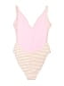 Topshop Stripes Ivory One Piece Swimsuit Size 8 - photo 2