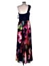 Xscape 100% Polyester Floral Blue Black Cocktail Dress Size 12 - photo 2