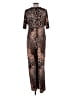 Pamela McCoy Animal Print Brown Jumpsuit Size L - photo 2