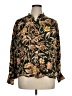 H&M 100% Viscose Floral Brown Long Sleeve Button-Down Shirt Size EU 46 / US 16 - photo 1