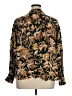 H&M 100% Viscose Floral Brown Long Sleeve Button-Down Shirt Size EU 46 / US 16 - photo 2
