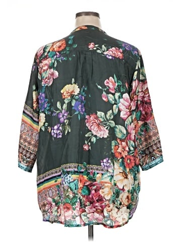 Johnny Was 3/4 Sleeve Silk Top (view 2)