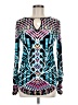 Bisou Bisou Teal Long Sleeve Blouse Size M - photo 1