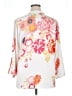 Natori Floral White 3/4 Sleeve Blouse Size XL - photo 2