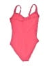 Yitty Solid Pink One Piece Swimsuit Size M - photo 2