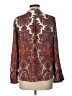 Zara Basic Paisley Burgundy Long Sleeve Blouse Size L - photo 2