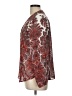 Zara Basic Paisley Burgundy Long Sleeve Blouse Size L - photo 5