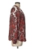 Zara Basic Paisley Burgundy Long Sleeve Blouse Size L - photo 4