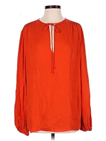 Michael Kors Collection Long Sleeve Silk Top (view 1)