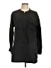 IRO 100% Silk Solid Black Long Sleeve Henley Size Lg (3) - photo 1