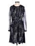Burberry Brit 100% Silk Animal Print Silver Blue Cocktail Dress Size 6 - photo 1