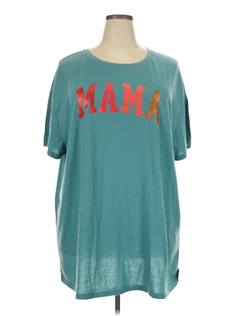 Pre-owned Shein Curve Short Sleeve T-shirt In Teal