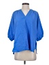 Glam Blue 3/4 Sleeve Blouse Size S - photo 1