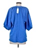 Glam Blue 3/4 Sleeve Blouse Size S - photo 2
