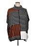 MING WANG Stripes Brown Poncho Size 1X - photo 1