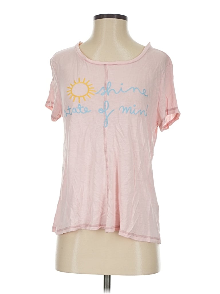 Altar'd State Short Sleeve T-Shirt: Pink Tops - Size Small