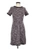 Ann Taylor LOFT Tweed Gray Burgundy Casual Dress Size 4 - photo 1